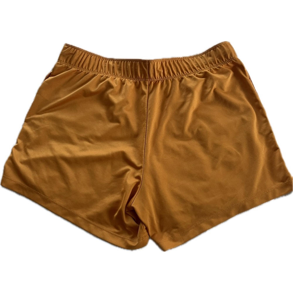 Nike DriFit Shorts Women Size L Orange Mustard Gold - Picture 4 of 6
